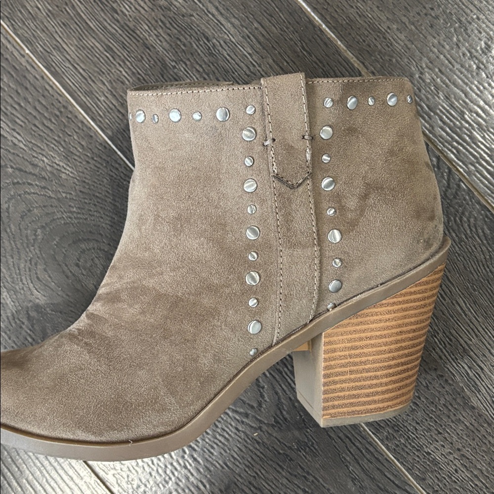 a.n.a Taupe Studded Ankle Booties - Picture 8 of 14
